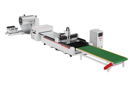Coil Fed Laser Cutting Machine with Decoiling and Levelling coil fed laser cutting