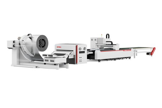 Coil Fed Laser Cutting Machine with Decoiling and Levelling coil fed laser cutting