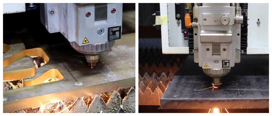 Fiber laser cutting machine cuts metal